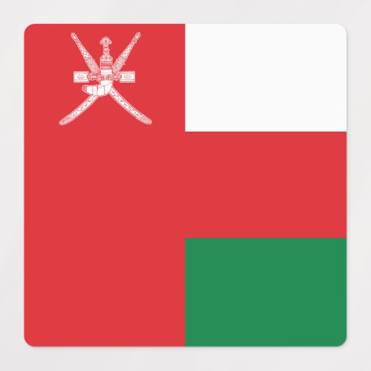 Vlag van Oman Labels (Design 2)