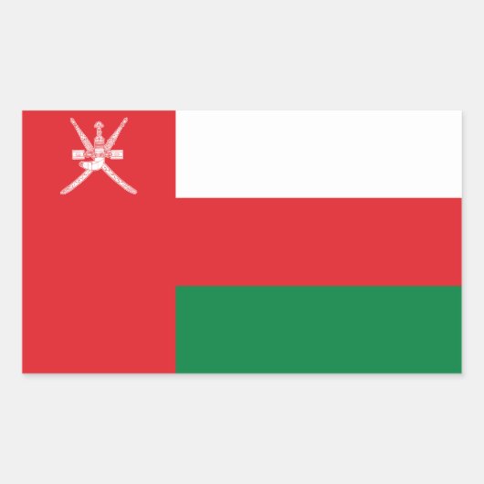 Vlag van Oman Rechthoekige Sticker (Voorkant)
