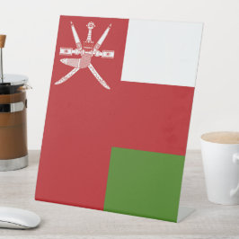 vlag van Oman Reclamebord Met Voetstuk