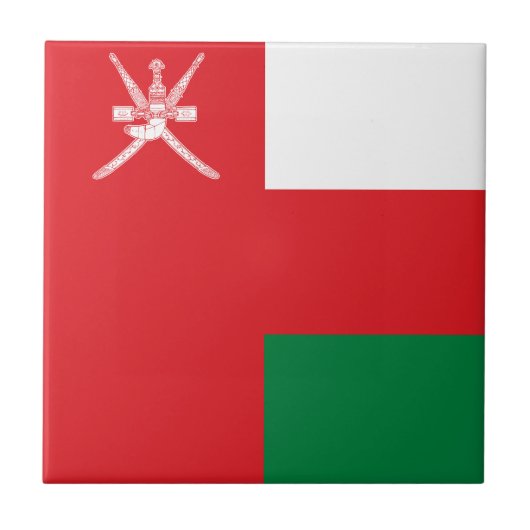 Vlag van Oman Tegeltje (Voorkant)