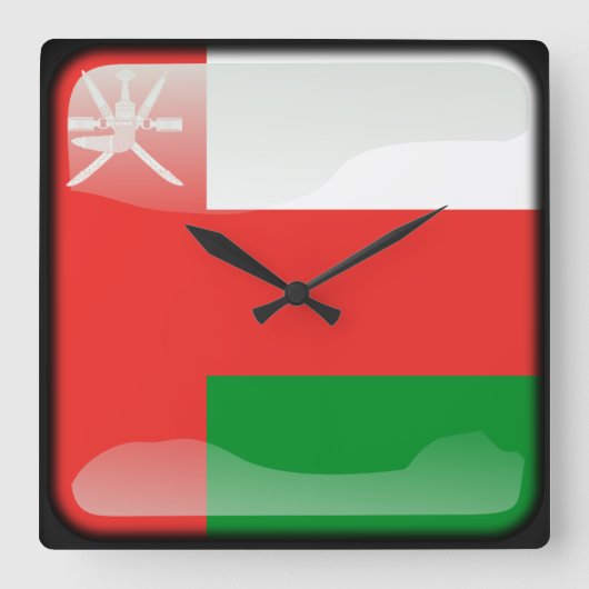 Vlag van Oman Vierkante Klok (Voorkant)