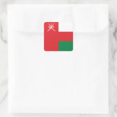 Vlag van Oman Vierkante Sticker (Tas)
