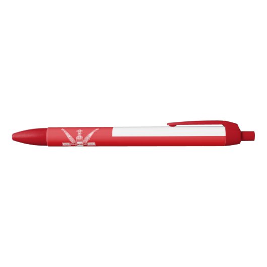 Vlag van Oman Zwarte Inkt Pen (Bovenkant)