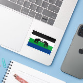 Vlag van Oost-Caprivi, de Republiek Zuid-Afrika Sticker (Laptop met iPhone)