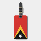 Vlag van Oost-Timor Bagagelabel met lederen riem (Voorkant verticaal)