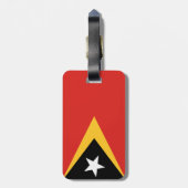 Vlag van Oost-Timor Bagagelabel met lederen riem (Achterkant verticaal)