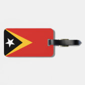 Vlag van Oost-Timor Bagagelabel met lederen riem (Achterkant horizontaal)