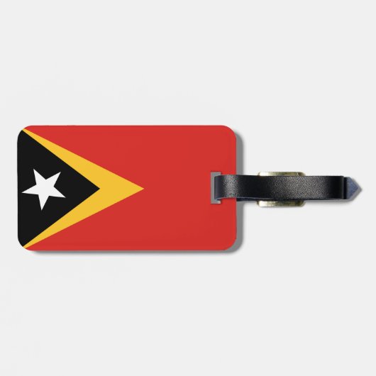 Vlag van Oost-Timor Bagagelabel met lederen riem (Achterkant horizontaal)