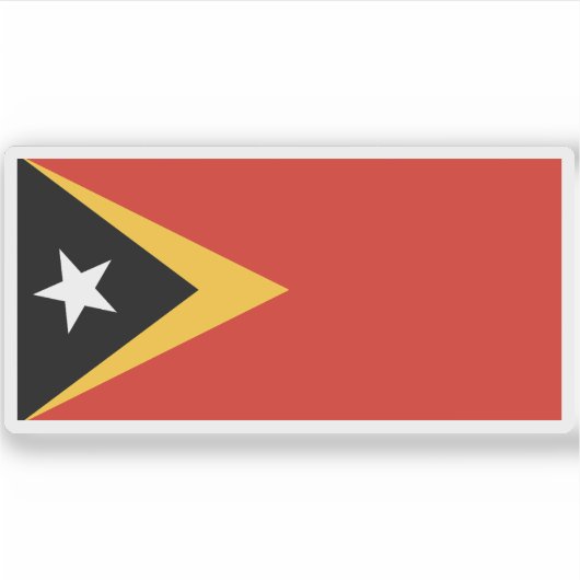 Vlag van Oost-Timor (Oost-Timor) Sticker (Voorkant)