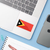 Vlag van Oost-Timor (Oost-Timor) Sticker (Laptop met iPhone)
