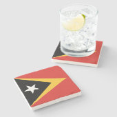 Vlag van Oost-Timor Stenen Onderzetter (Zijkant)