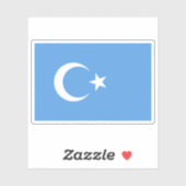 Vlag van Oost-Turkestan (Kök Bayraq) Sticker (Vel)