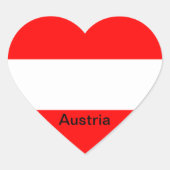 Vlag van Oostenrijk Hart Sticker (Voorkant)