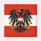 Vlag van Oostenrijk met wapenstilstand Magneet (Voorkant)