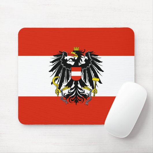 Vlag van Oostenrijk met wapenstilstand Muismat (Met muis)