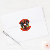 Vlag van Oostenrijk met wapenstilstand Ronde Sticker (Envelop)
