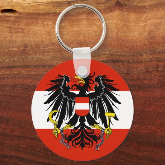Vlag van Oostenrijk met wapenstilstand Sleutelhanger (Voorkant)
