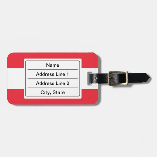 vlag van Oostenrijk/Oostenrijkse vlag Bagagelabel (Voorkant horizontaal)