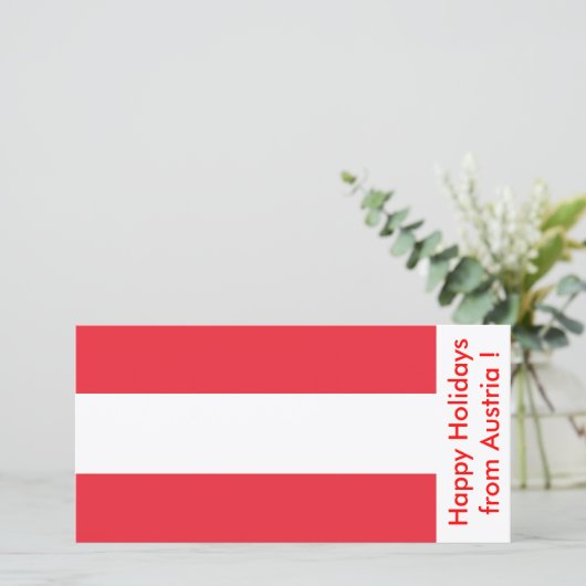 Vlag van Oostenrijk, Prettige Feestdagen vanuit Oo Feestdagenkaart (Staand voorkant)