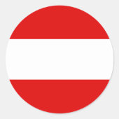 Vlag van Oostenrijk Ronde Sticker (Voorkant)