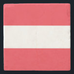 Vlag van Oostenrijk Stenen Onderzetter<br><div class="desc">Vlag van Oostenrijk: drie horizontale banden rood, wit en rood.</div>