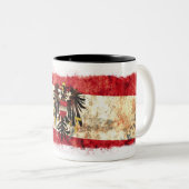 vlag van Oostenrijk Tweekleurige Koffiemok (Voorkant rechts)