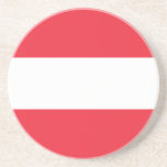 Vlag van Oostenrijk Zandsteen Onderzetter<br><div class="desc">Vlag van Oostenrijk: drie horizontale banden rood, wit en rood.</div>