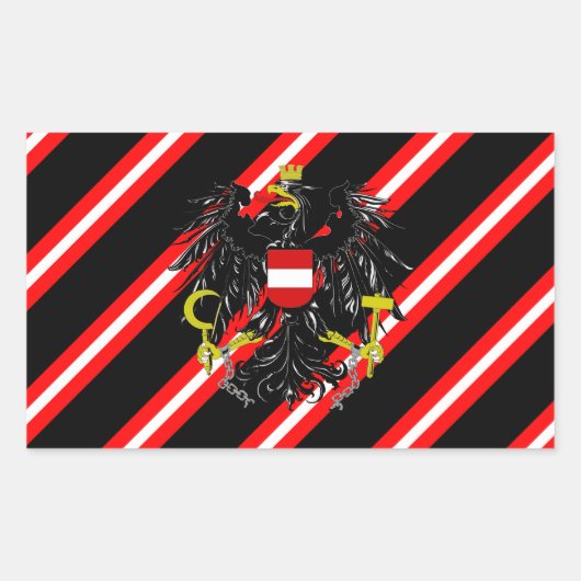 vlag van Oostenrijkse strepen Rechthoekige Sticker (Voorkant)