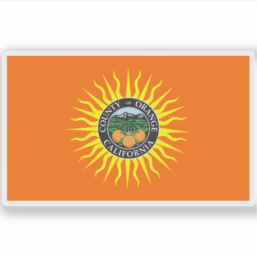 Vlag van Oranje County, Californië Sticker (Voorkant)