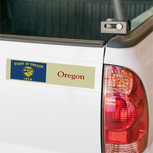 vlag van Oregon Bumpersticker (Op Truck)