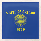 vlag van Oregon Glazen Onderzetter (Voorkant)