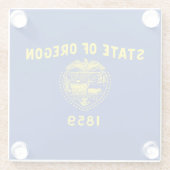 vlag van Oregon Glazen Onderzetter (Achterkant)