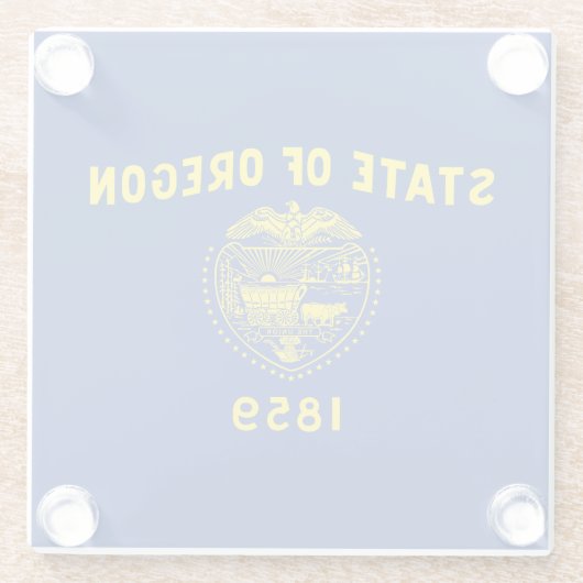 vlag van Oregon Glazen Onderzetter (Achterkant)