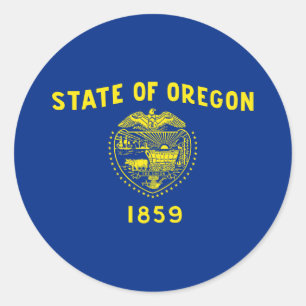Vlag van Oregon Ronde Sticker