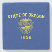 vlag van Oregon Stenen Onderzetter (Voorkant)
