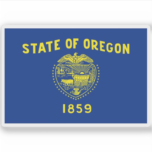 Vlag van Oregon Sticker (Voorkant)