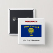 Vlag van Oregon Vierkante Button 5,1 Cm (Voorkant /achterkant)