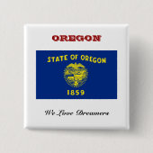 Vlag van Oregon Vierkante Button 5,1 Cm (Voorkant)