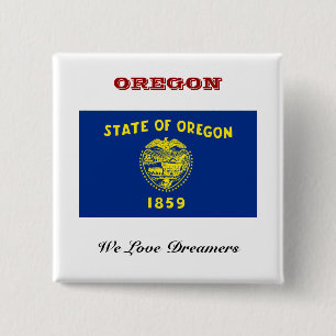 Vlag van Oregon Vierkante Button 5,1 Cm