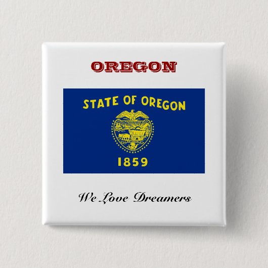 Vlag van Oregon Vierkante Button 5,1 Cm (Voorkant)