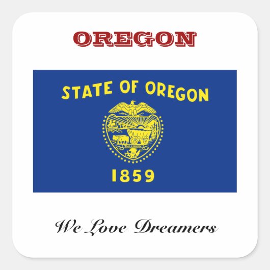 Vlag van Oregon Vierkante Sticker (Voorkant)