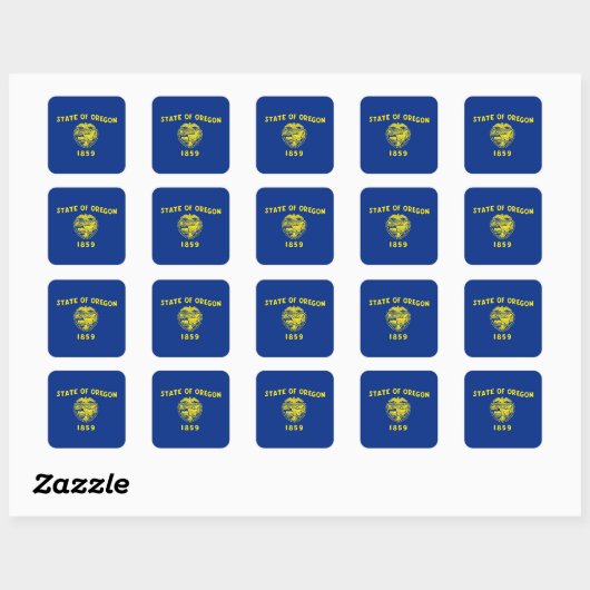 vlag van Oregon Vierkante Sticker (Vel)
