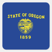 vlag van Oregon Vierkante Sticker (Voorkant)