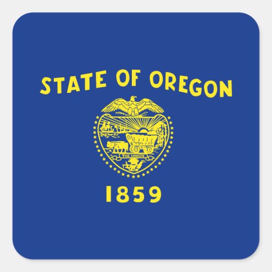 vlag van Oregon Vierkante Sticker (Voorkant)