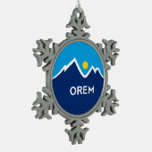 Vlag van Orem, Utah Tin Sneeuwvlok Ornament (Links)