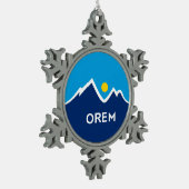 Vlag van Orem, Utah Tin Sneeuwvlok Ornament (Links)