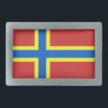 Vlag van Orkney Belt Buckle Gesp<br><div class="desc">Belt Buckle met design met vlag van het historische graafschap Orkney,  in Schotland,  Groot-Brittannië; rode vlag met blauw en geel noords kruis</div>