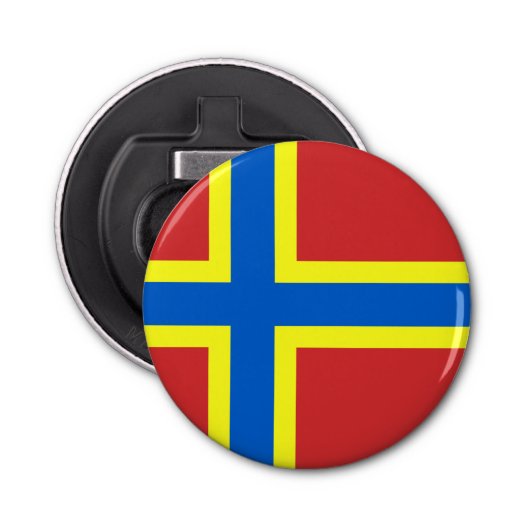 Vlag van Orkney Flesopener Button Flesopener (Voorkant)