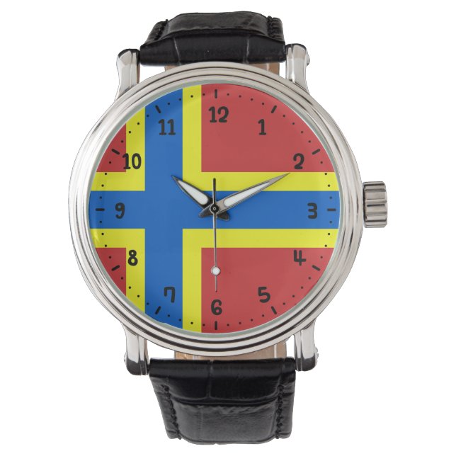 Vlag van Orkney-horloge Horloge (Voorkant)