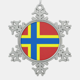 Vlag van Orkney Snowflake Pewter kerstversiering Tin Sneeuwvlok Ornament